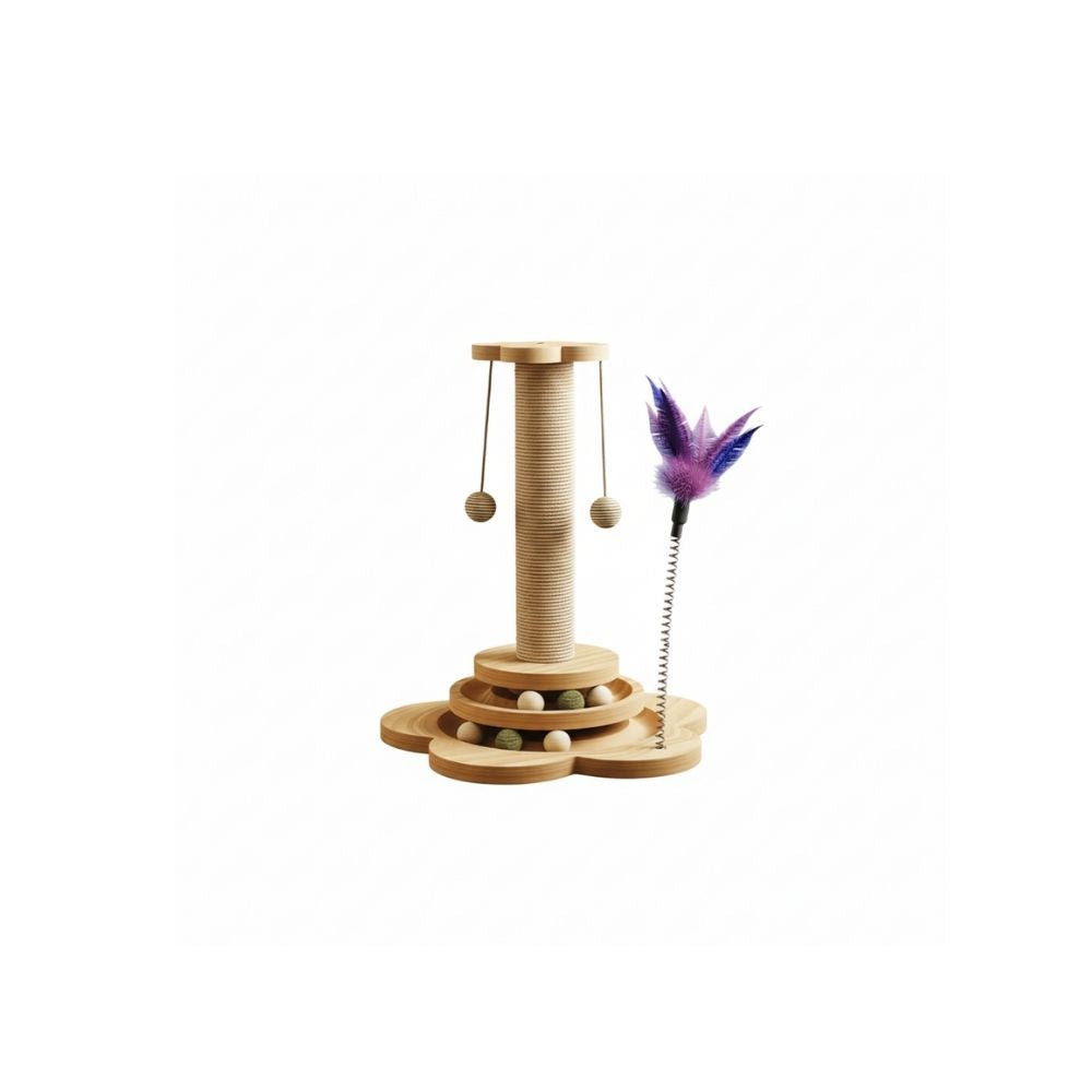 Cat Scratching Post with Feather Toy